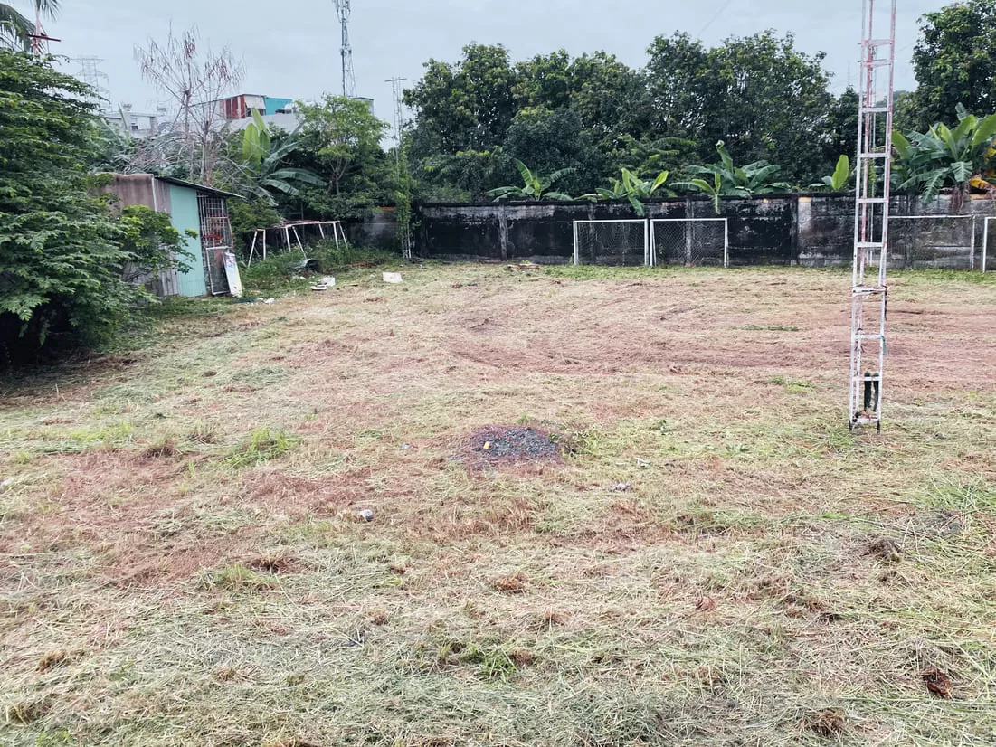 Mặt bằng đã được phát hoang sạch sẽ, toàn bộ cỏ dại và bụi rậm được xử lý hoàn toàn bởi đội Xanh 24H.